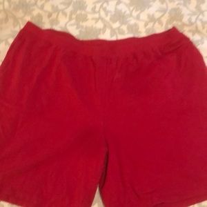 Red knit shorts
